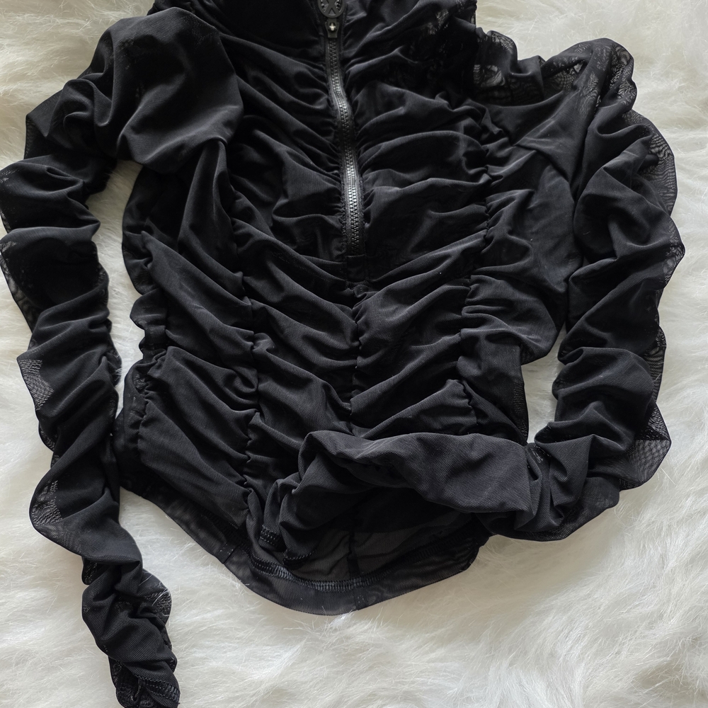 Savage X Fenty Black Ruched Blouse